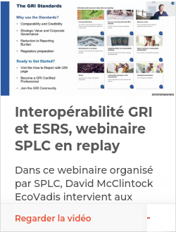 Interop&eacute;rabilit&eacute; GRI et ESRS, webinaire SPLC en replay